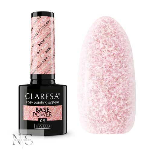 Claresa Base Power 9 Finom rózsaszín rosegold csillámmal - 5g