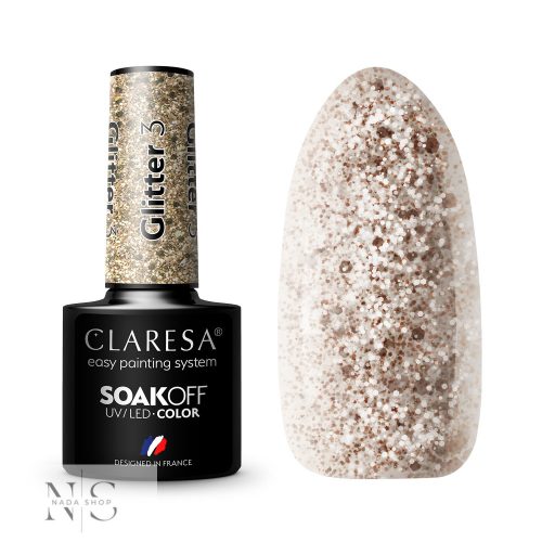 CLARESA GÉL LAKK GLITTER 3- 5G