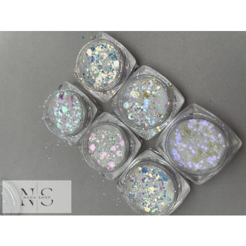 Mix glitter white aurora 1