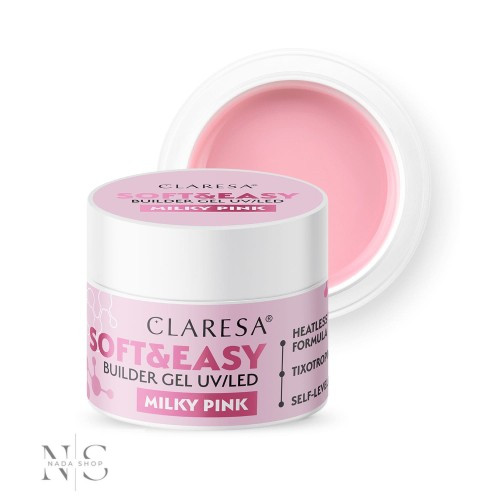 CLARESA SOFT&EASY ÉPÍTŐZSELÉ MILKY PINK 12G